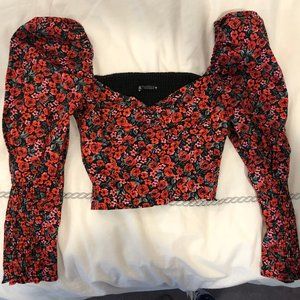 Zara Cropped Floral Shirt